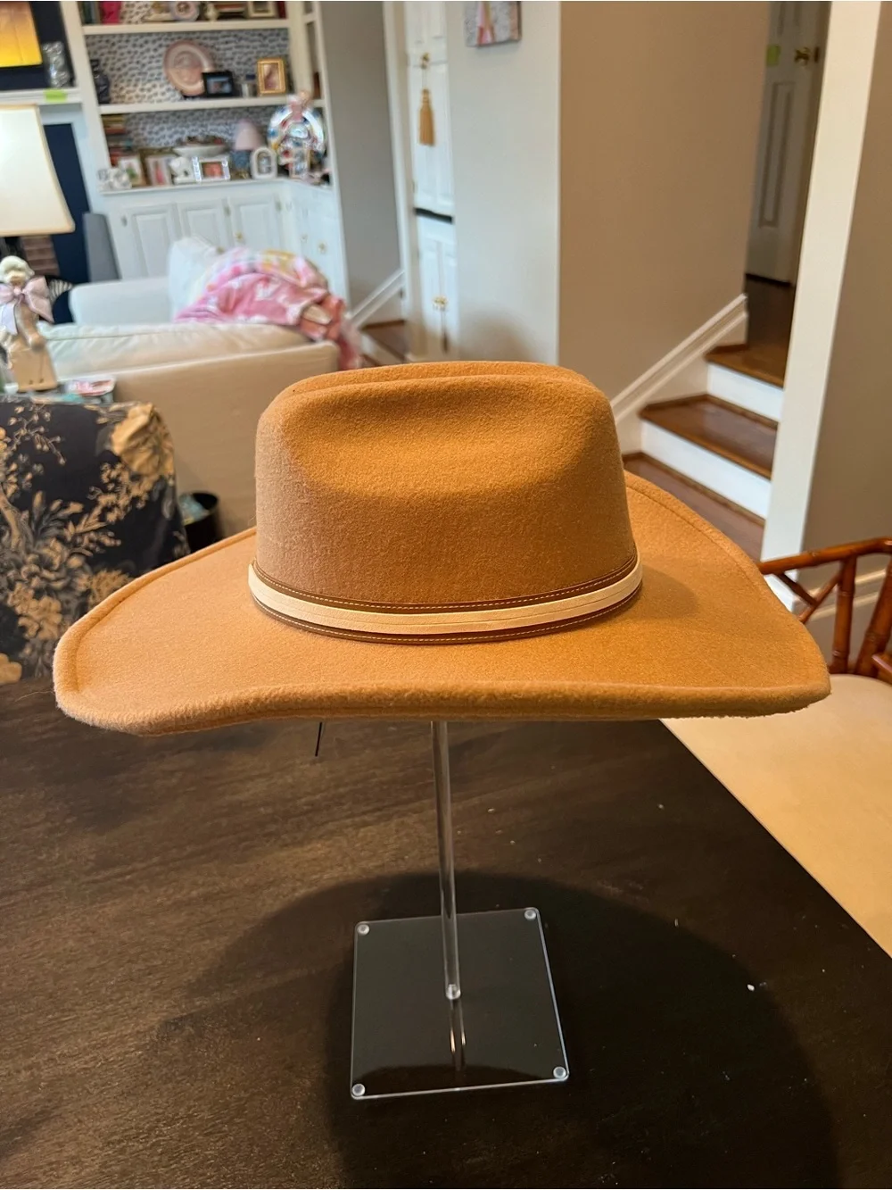 Frye Western Style Wide Brimmed Cowgirl/boy Hat OSFM Camel Boho Rodeo Rancher